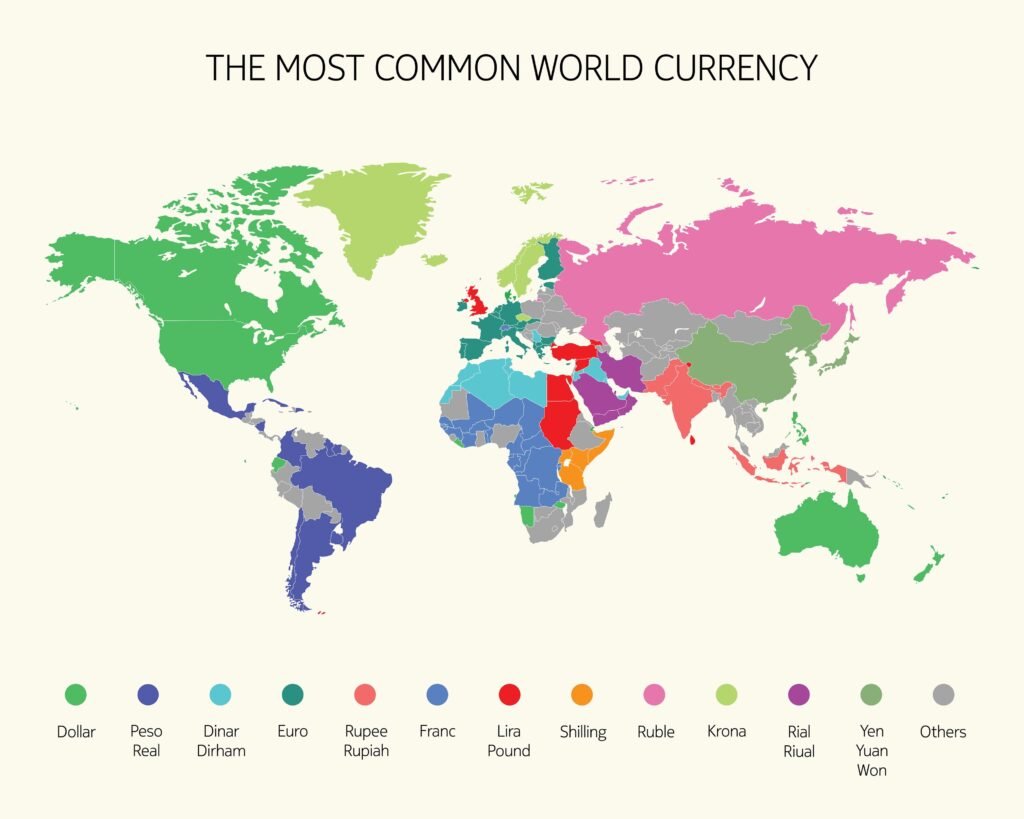 AI for D2C strategy example showing global currency map